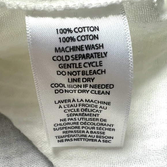 Beachlunchlounge white gauze ruffle short sleeve shirt top coverup size small - Picture 9 of 11